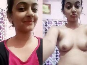 Sopna's adorable solo performance featuring her lovely breasts on cam