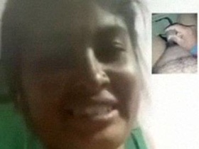 Mallu aunt with her big tits makes man masturbate on video call