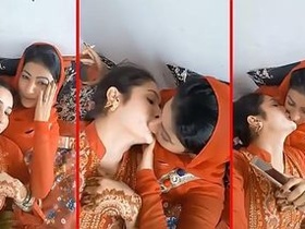 Indian lesbian sisters indulge in passionate kissing and licking in Tik Tok video
