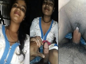 College girl cowgirl rides her boyfriend in Desi village sex video