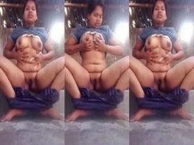 A village girl gets naughty and shares her intimate moments on selfie cam