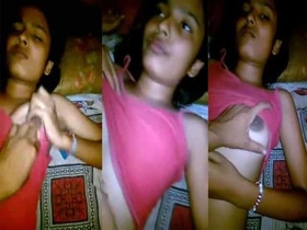 Indian boyfriend shows off his boobs in MMS video