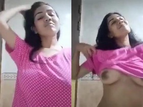 Sri Lankan babe flaunts her big boobs and round butt for her boyfriend