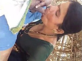 Indian MILF with bindi gets caught cheating in outdoor blowjob