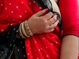 Boob-loving MILF in saree teases and plays with her assets