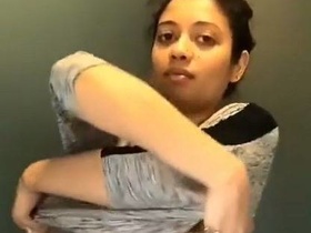 Indian girl strips down to her underwear for a sensual video