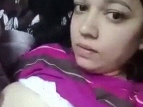 Nude Indian girl takes a selfie of her big boobs