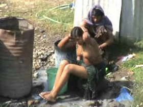 Outdoor bathing for restaurant workers